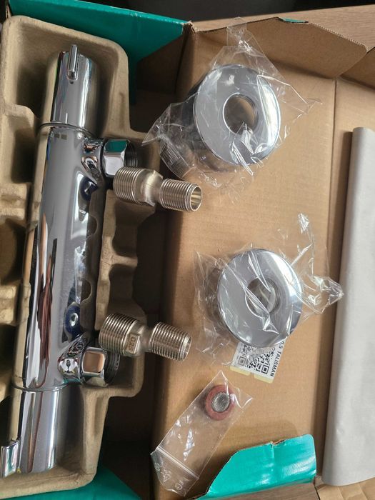 Hansgrohe Ecostat 1001 CL - termostat de duș expus, baterie de duș cu opritor de siguranță la 40 °C, termostat pentru duș, baterie mixer cu 1 funcție