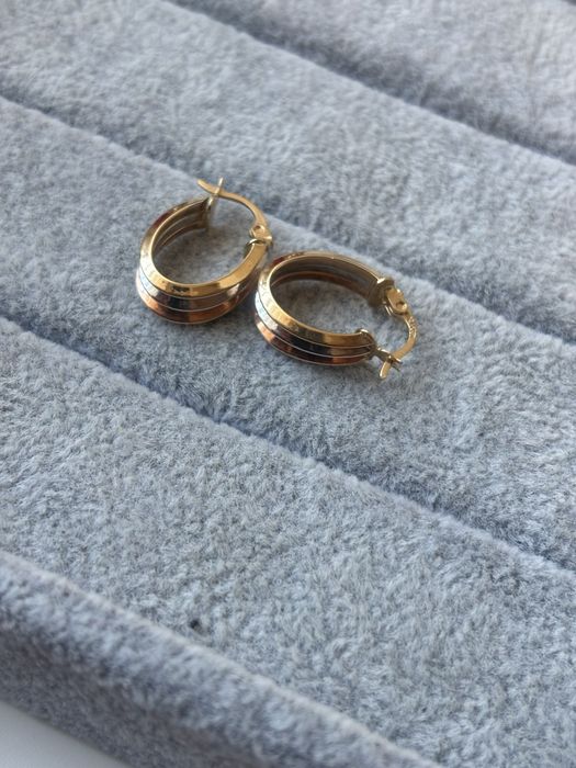 Златни абеци 4.29 гр 14к Стара Българска изработка