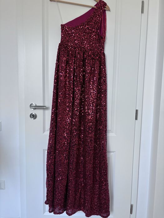 Rochie eleganta rosie cu paiete marimea S
