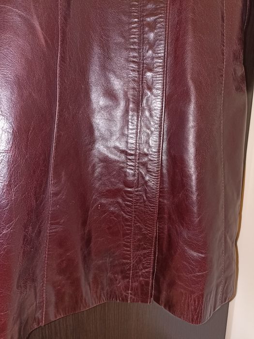 Кожено манто, размер 40 / М, овча кожа цвят бордо