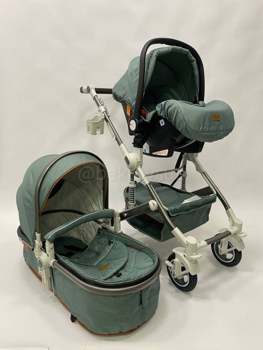 Коляска 3в1 Ining Baby K023 PRO | Люлька + Прогулочный блок | 0–3 лет