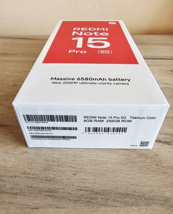 Telefon Mobil Xiaomi REDMI Note 15 Pro, 8GB RAM, 256GB ROM, 5G, Titanium