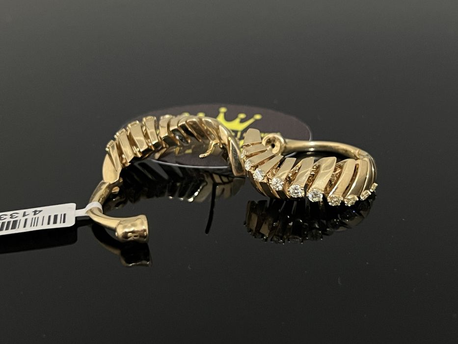 Bijuteria Royal CB : Cercei dama aur 18K 20,98gr Diamante naturale