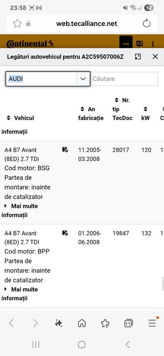 Senzor temperatură gaze eșapament Audi a4 a6 a5 a8 q5 q7 vw tuareg