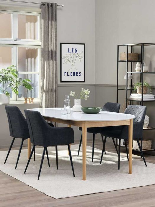 [ -11% ] Маса MARSTRAND 100x200/280 бяло/натурал