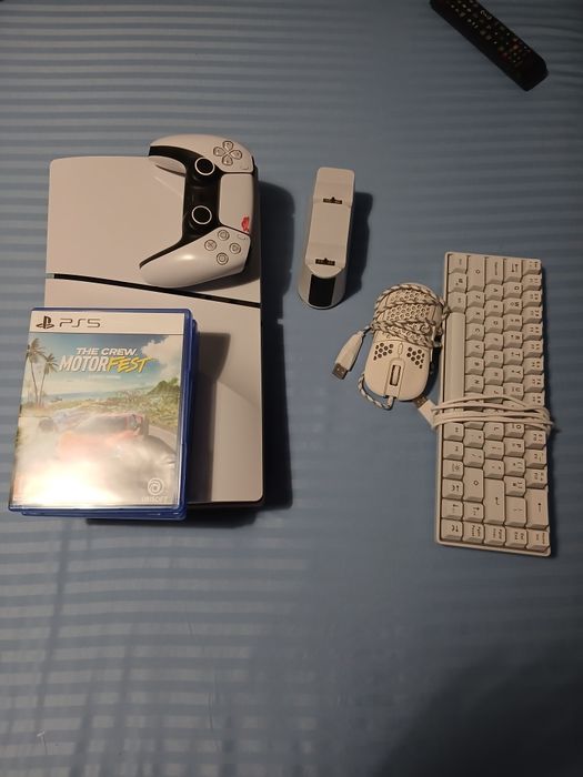 Vand Ps 5 Slim Cu Suport, Tastatura+Mouse White Shark, 3 CD-uri