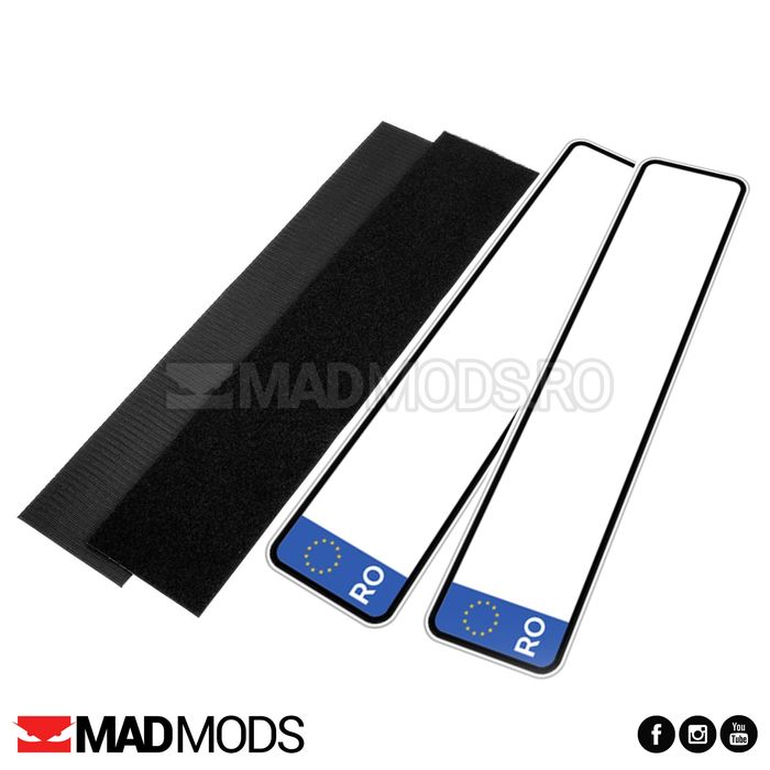 Set suporti placute numar inmatriculare auto fara rama, slim invizibil