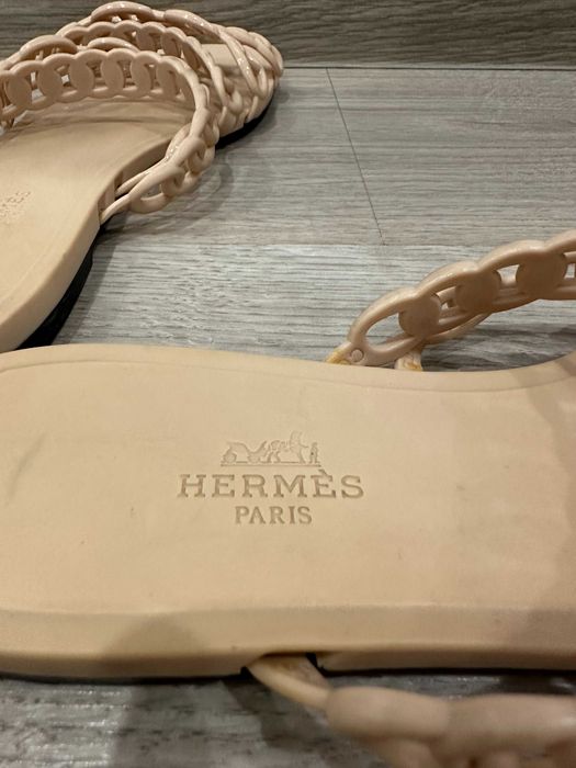 Hermès Rivage чехли екрю 40