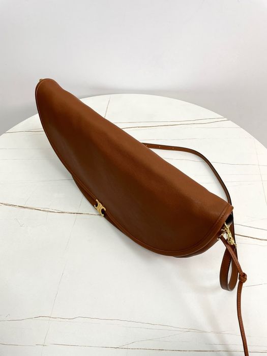 CELINE Soft Triomphe Halfmoon in Shiny Lambskin