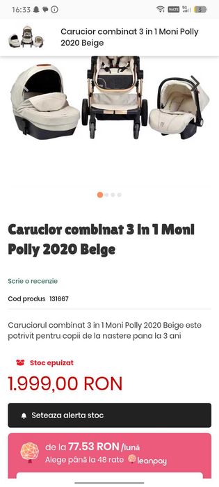 Cărucior  3 in 1 mony poly