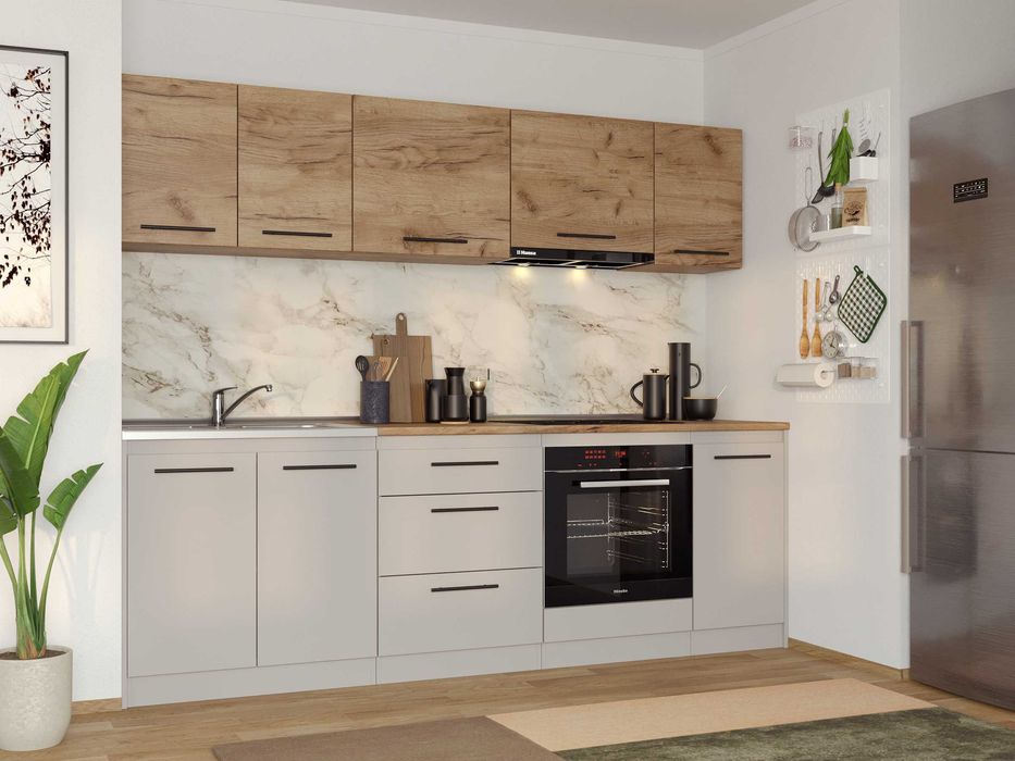 Set Mobila Bucatarie Linea 240 Casmir / Stejar C09 - Transport Gratuit