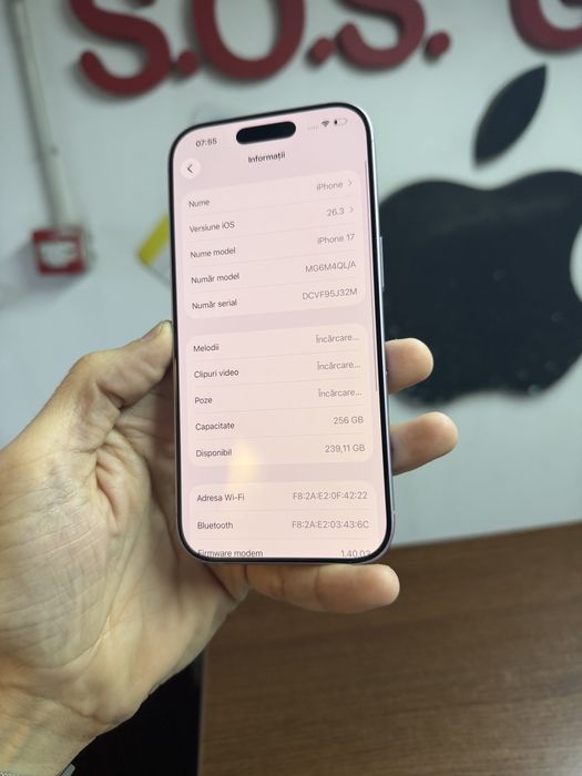 Vand Iphone 17 256Gb Lavanda full box