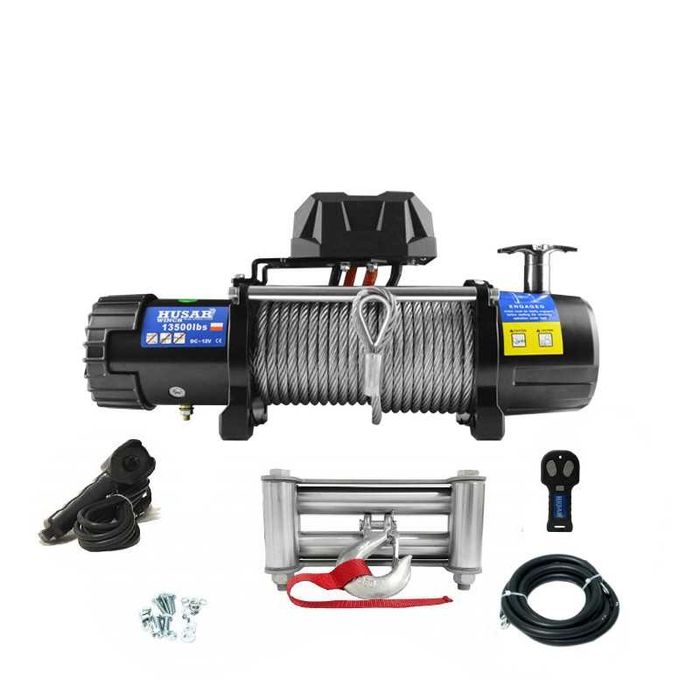 Troliu electric 12 V ,cu cablu de otel,13500 LBS ,marca HUSAR