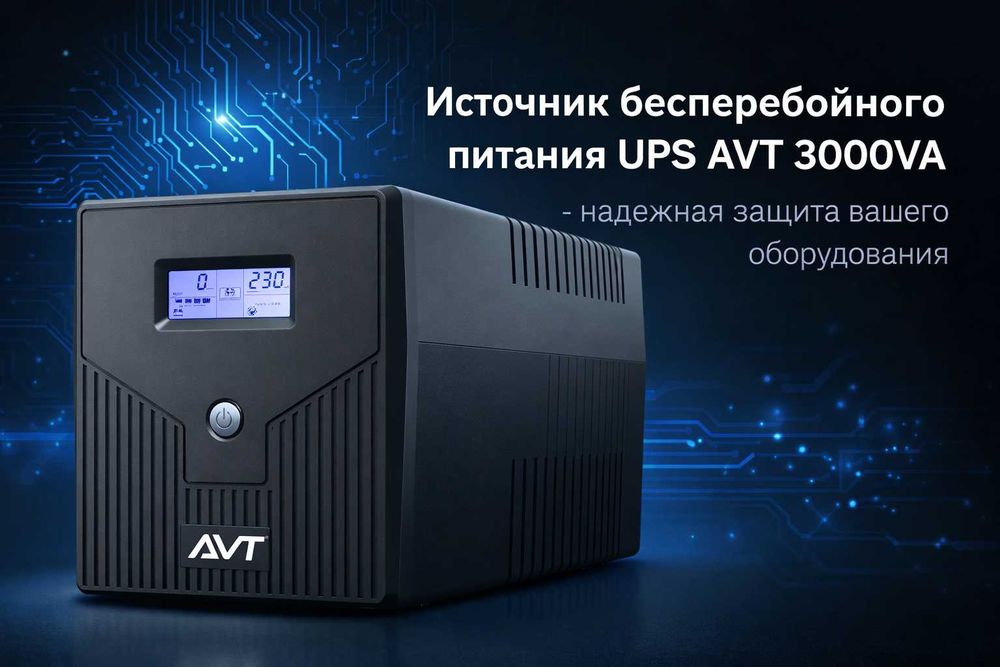 UPS AVT 3000 VA AVR / 1800 ватт. 4 аккумулятора по 9а/ч. Гарантия
