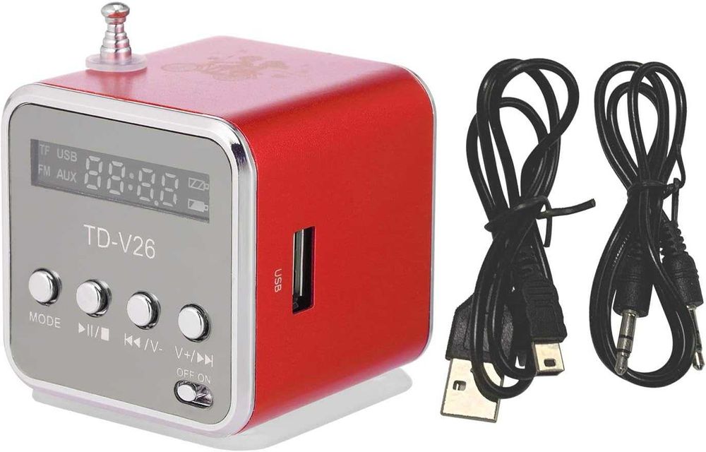 Mini Radio FM cu Boxa Portabila si MP3 Player LCD 45dB USB MicroSD