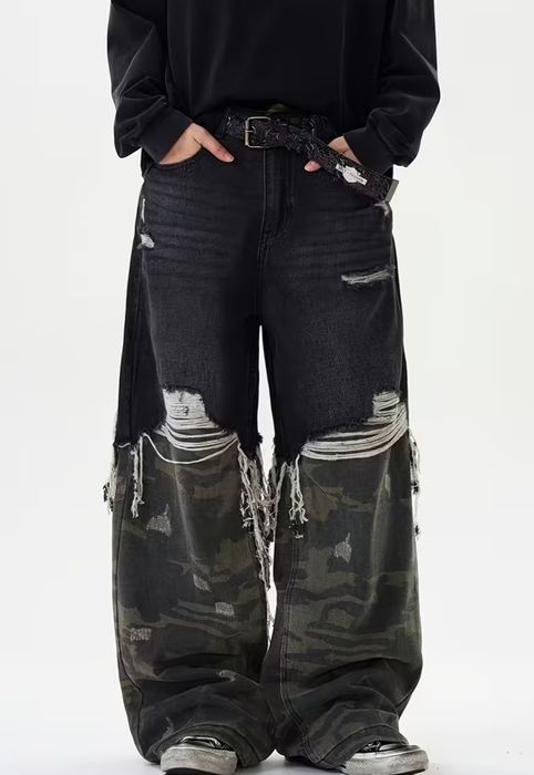 Широкие джинсы Y2K / Patchwork / Камуфляж / Baggy (32)
джинсы в стиле