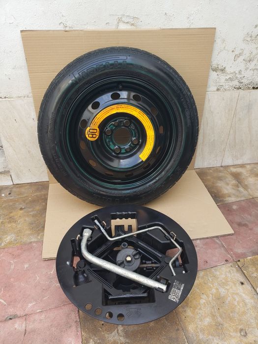 Pachet roata rezerva slim + kit cric fiat 500