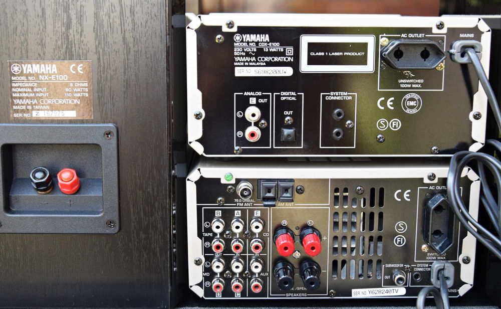 Sistem Yamaha E100, amplificator RX-E100 + cd player CDX-E100 + boxe NX-E100