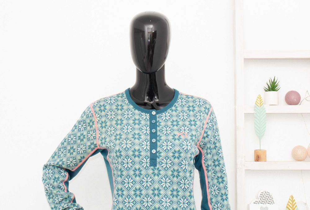 Kari Traa дамска блуза многоцветна термо бельо 100% мериносна вълна XL