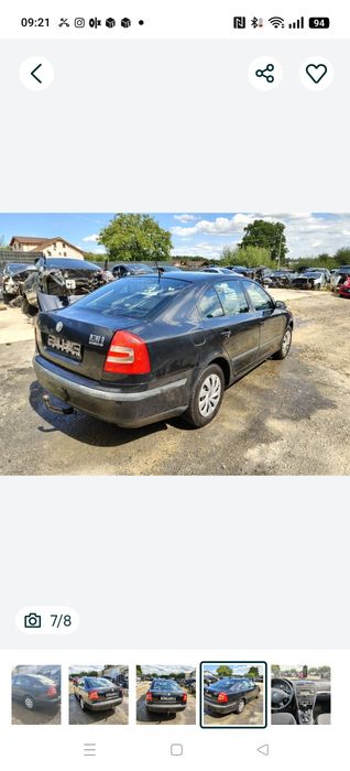 Piese cutie ușa  bara spate  planșa bord  caseta direcție faruri jug fuzeta planșa bord kit pornire etrieri compresor clima  Skoda Octavia 2 1.9tdi