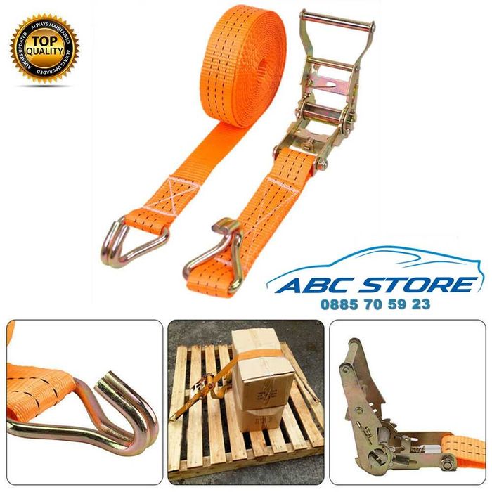 Укрепващи Колани за Товари с Тресчотка от 4 / 6 /8 / 10 и 12 метра