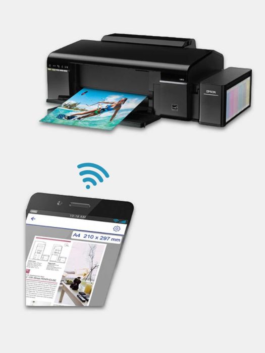Принтер струйный Epson L805 A4 формате "печатает цветной"