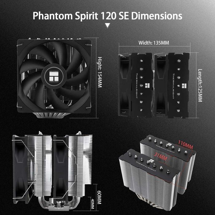 Cooler CPU Aer procesor Thermalright Phantom Spirit 120 SE,AMD Intel