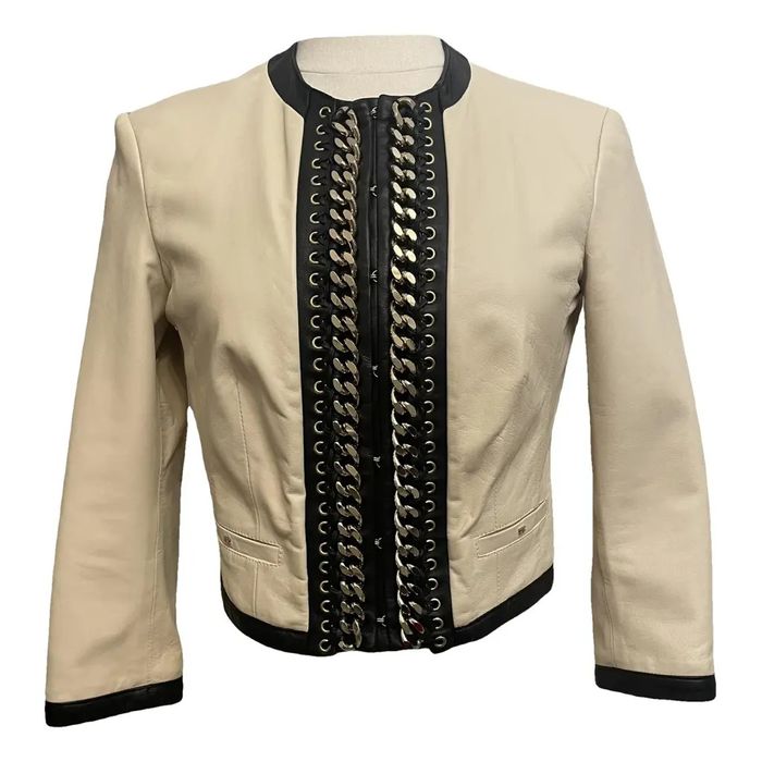 Кожаная, эксклюзивная куртка из овечьей кожи , Elisabetta Franchi"