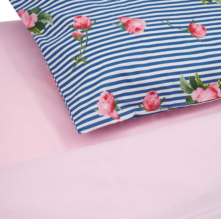 Lenjerie de pat dubla, Heinner, 4 piese, 200x220 cm, 100% bumbac, multicolor