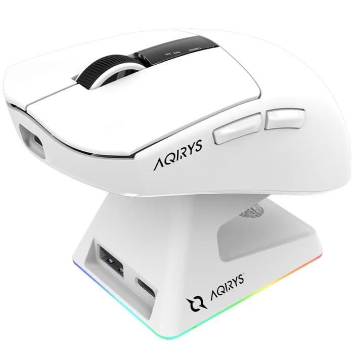 Mouse gaming Aqirys Zephyr, 26000 dpi, Bluetooth, RGB, Alb