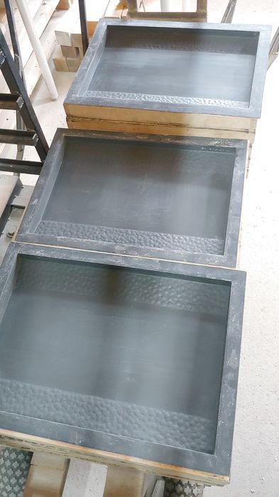 Matrițe capace gard din fibra de sticla cu gelcoat, rășină și întărituri, in rame de lemn 50x35 cm