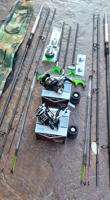 Set Feeder Complet,2 Lansete,2 Mulinete,Senzori,Suporți,Geanta,Monturi