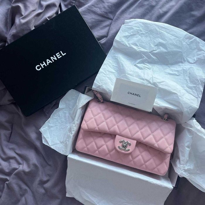 Geantă Chanel din Piele Roz, Poseta Chanel din Piele Caviar