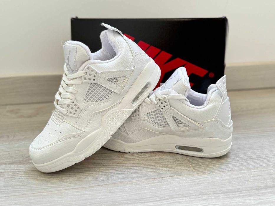 Adidasi AIR JORDAN 4Pure Money, Produs Nou NIKE Full Box Triple White