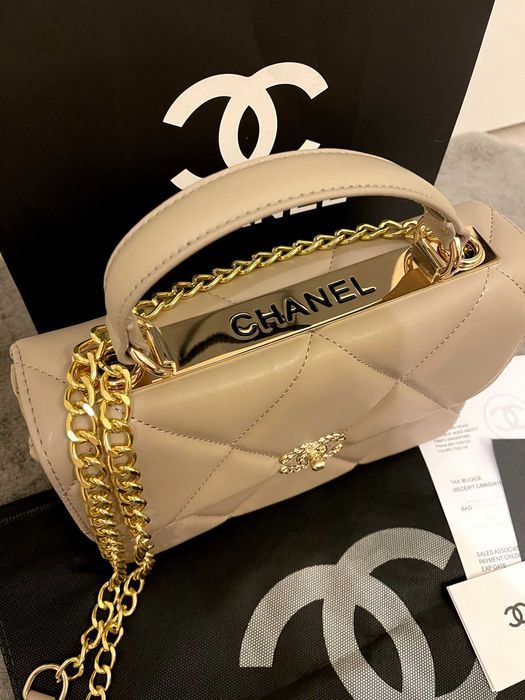 Poseta/Geanta Chanel Bej Leather 25x17x5