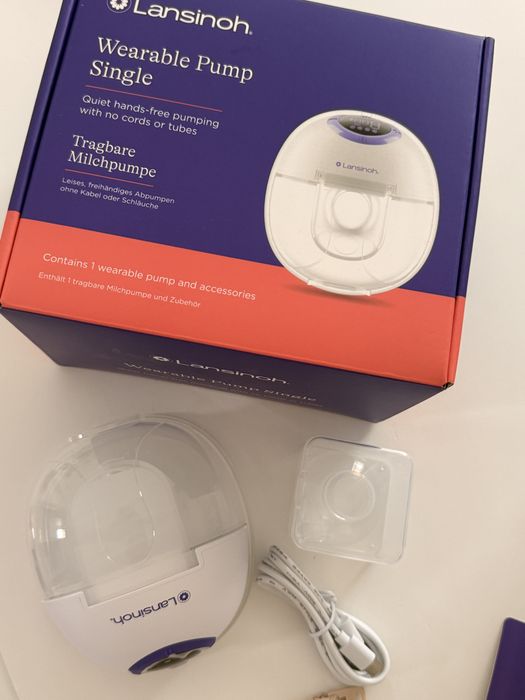 Pompa handsfree single Lansinoh + cadou tampoane san 100 bucati