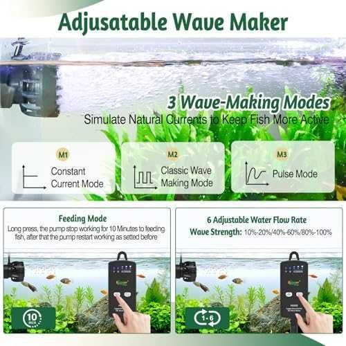 Нова помпа 9W вълногенератор за аквариум 2500L/H + контролер 3 режима