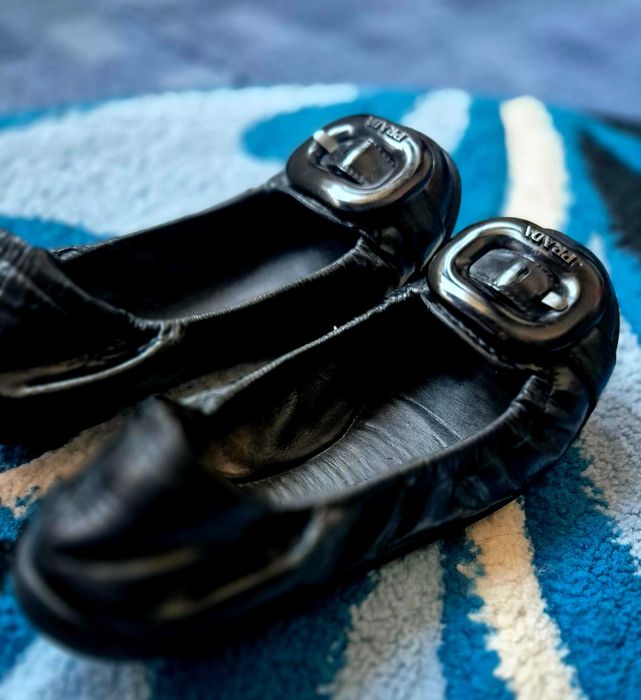 Prada Ballerina Flats – Black Leather – EU 36