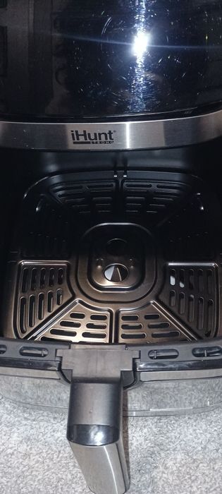 Friteuza cu aer cald, fara ulei, iHunt Bro Air Fryer Ultra, Capacitate 9 litri Sertar cu geam transparent  Ecran digital  12 functii de gatire