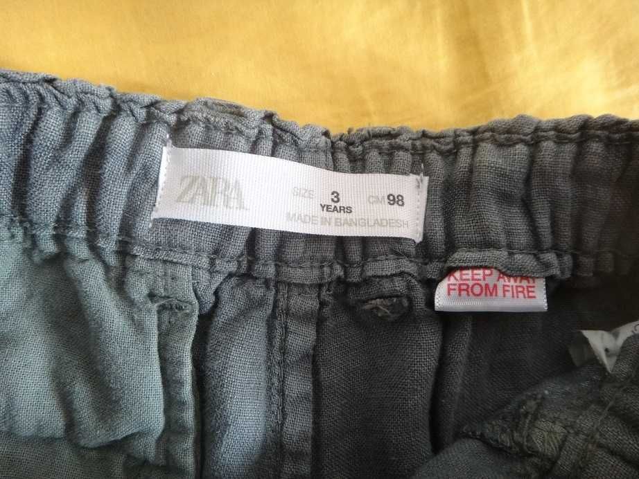 Нов Детски панталон за момче Zara от 100% лен, размер 98, за 3 годишно