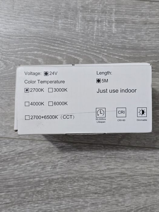 Bandă LED COB 2700K Alb Cald 5m – 24V, Reglabilă, CRI90+, Telecomandă