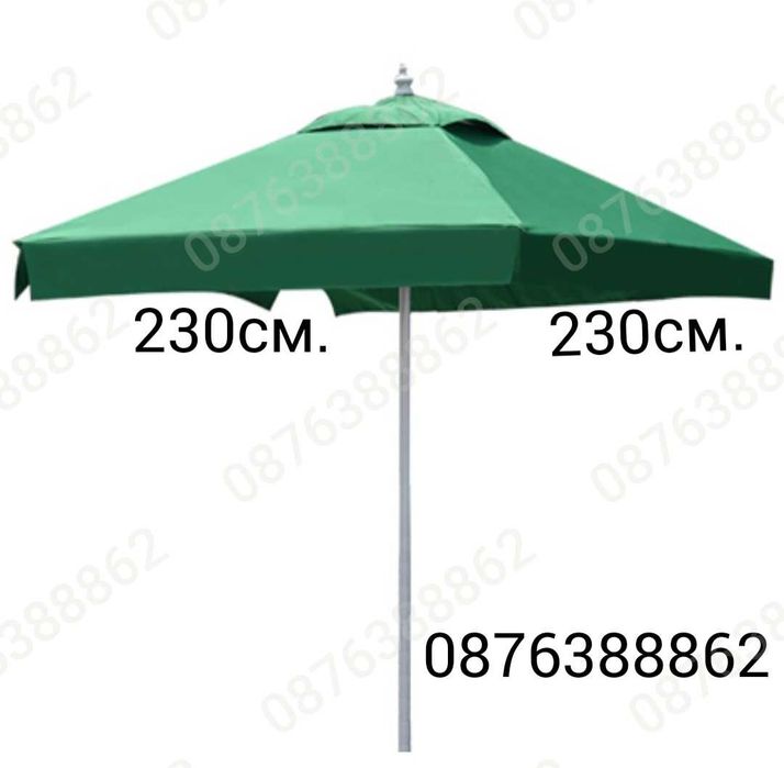 Голям квадратен чадър 230см.х230см., с клапа за стабилност при вятър