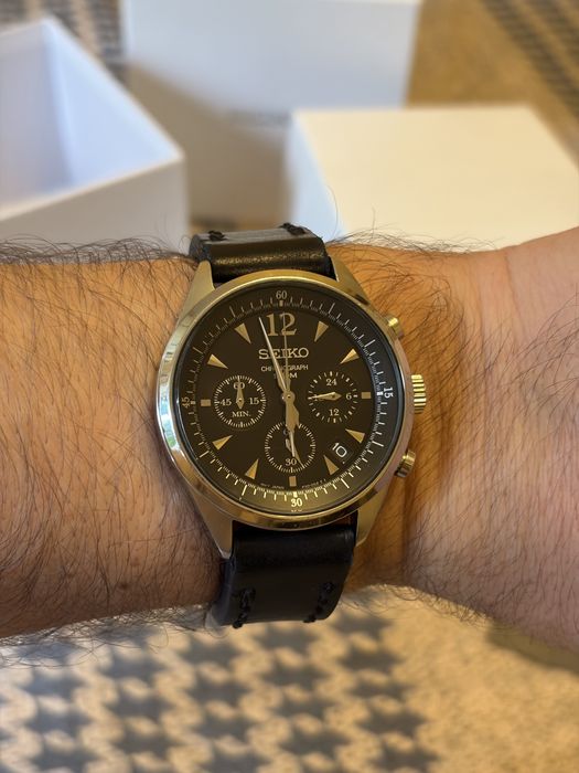 Ceas Seiko cronograf curea piele