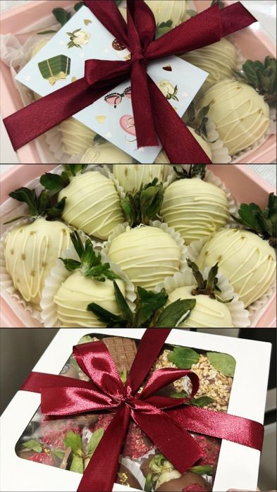 Клубника в шоколаде, финики