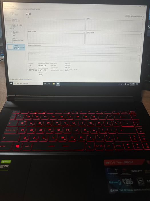 Гейминг лаптоп MSI Thin 9RCX