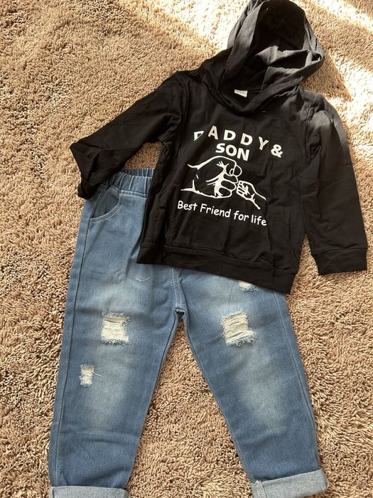 Compleu jeans+hanorac copii