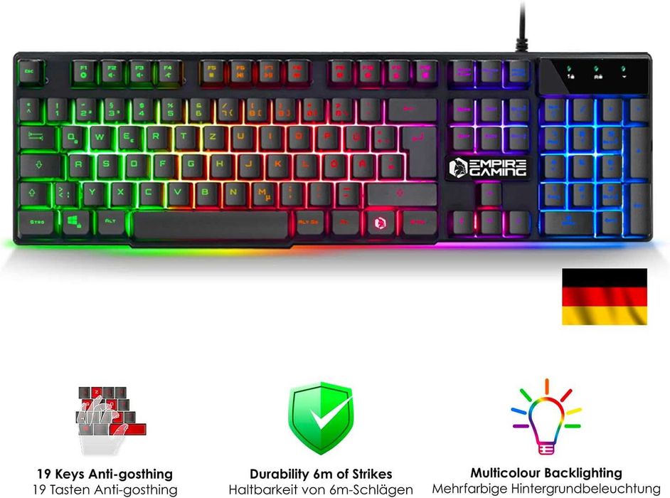 Tastatura gaming QWERTZ RGB 105 Taste PC PS4 PS5 Xbox OneSeries Mac