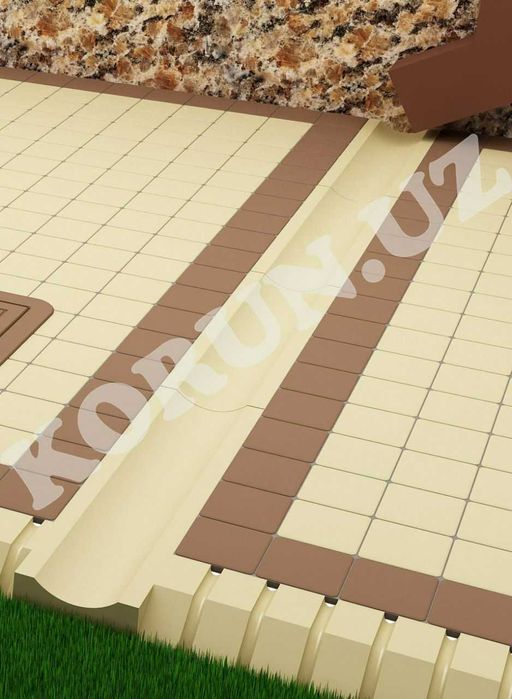 Колодец, люк, бордюр, лоток