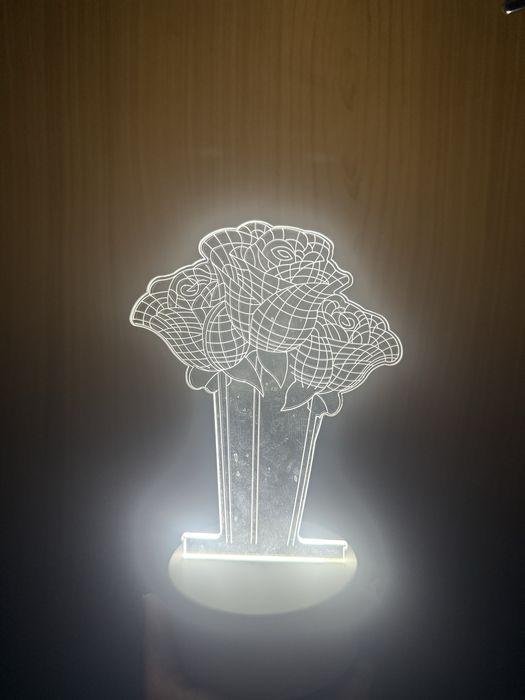 Нова 3d лампа на цветя