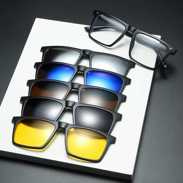 Очки с солнцезащитными насадками 5 в 1